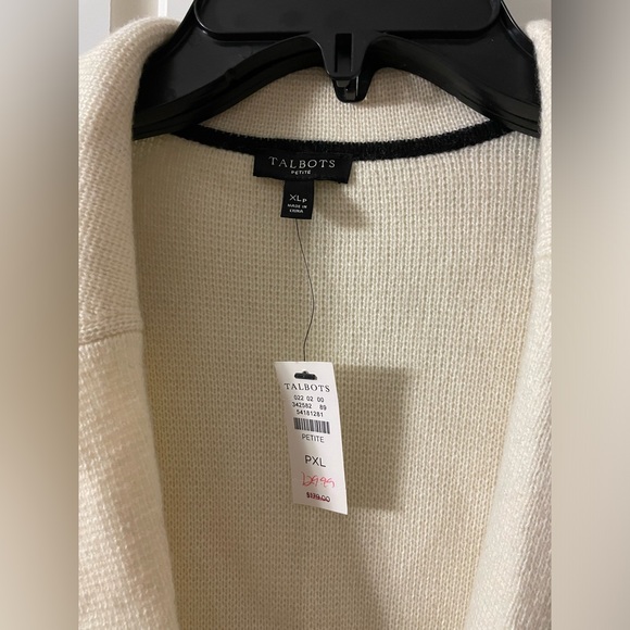 NWT Talbot's Colorblock Open Sweater Jacket Milano Stitch Wool Blend - Picture 4 of 7